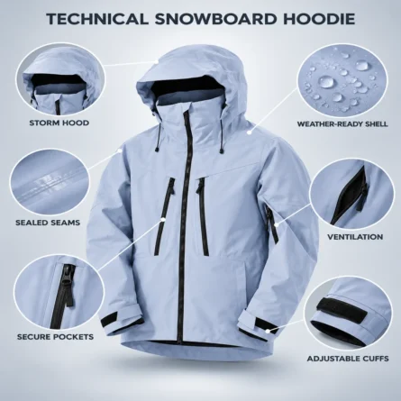 Custom Technical Snowboard Hoodie Jacket - Image 2