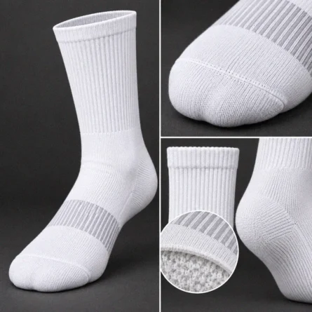 Custom White Athletic Crew Socks with Arch - Image 4
