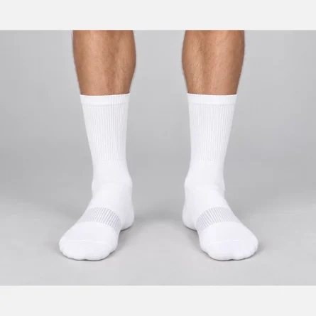 Custom White Athletic Crew Socks with Arch