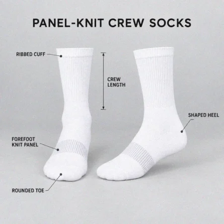 Custom White Athletic Crew Socks with Arch - Image 2