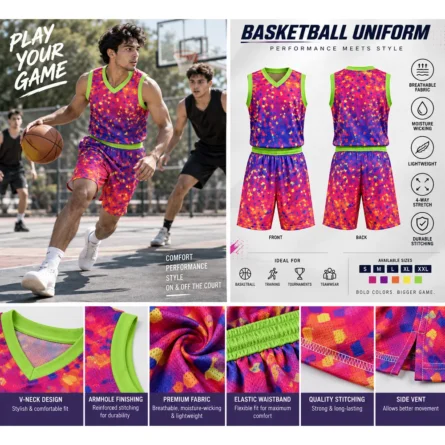 Custom Splash Sublimated Basketball Uniform Set - Image 3