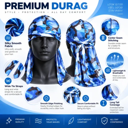 Custom Premium Camo Silky Satin Durag - Image 3