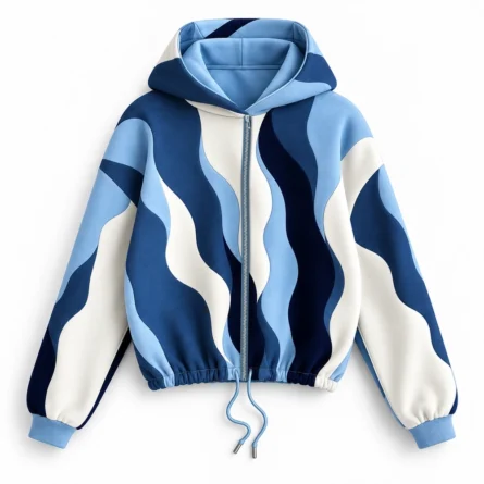 Custom Multicolor Wave Zip-Up Hoodie
