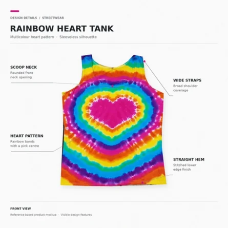Custom Rainbow Tie-Dye Tank Top - Image 2