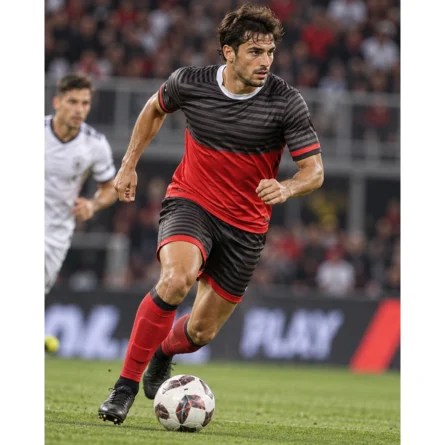Custom Red & Charcoal Striped Rugby Kit - Image 3
