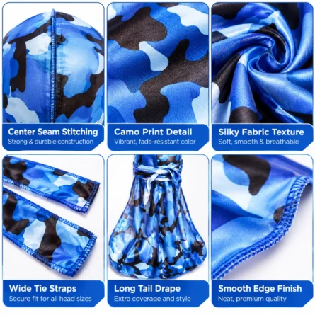 Custom Premium Camo Silky Satin Durag - Image 2