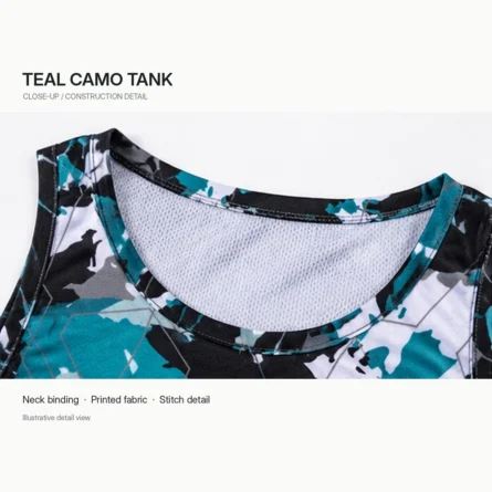 Custom Teal Camo Graphic Tank Top - Image 2