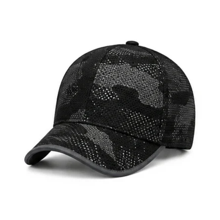 Custom Black Camouflage Mesh Cap