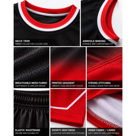 Custom Gradient Basketball Uniform Set - Image 3
