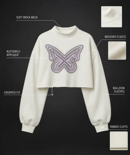 Custom Luna Butterfly Cropped Sweatshirt - Image 2