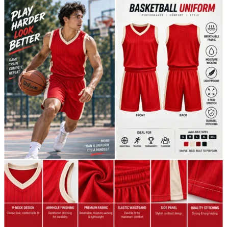 Custom Pinstripe Basketball Uniform Set - Image 3