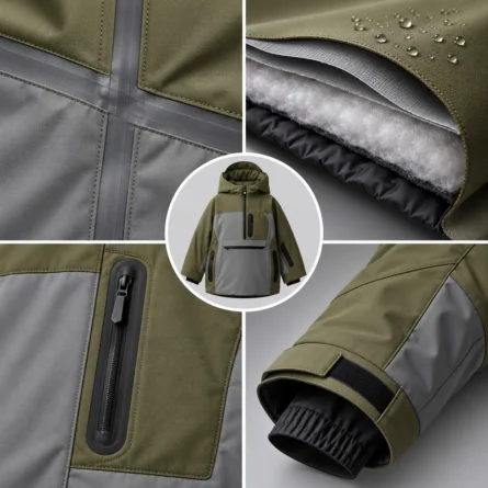 Custom Men Olive Snowboard Jacket - Image 4