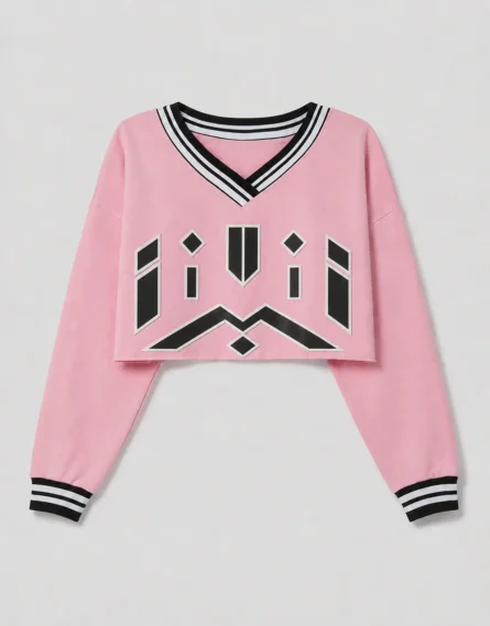 Custom Cropped V-Neck Sweatshirt - Image 2