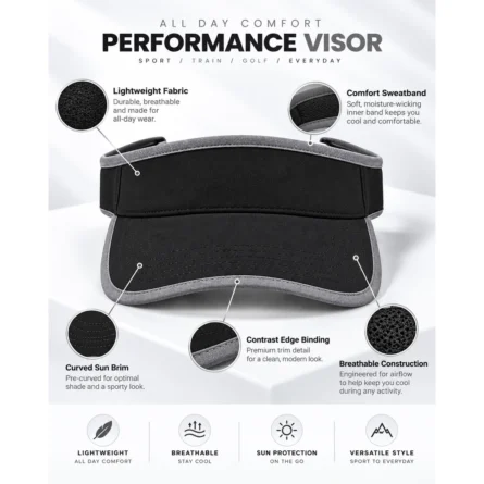 Custom Sports Visor with Gray Trim - Image 2