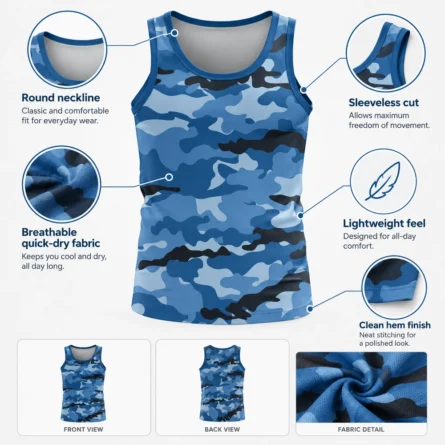 Custom Camo Sleeveless Tank Top - Image 3