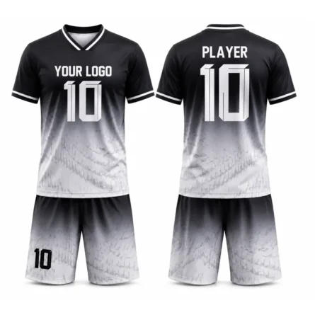 Custom Black & White Soccer Uniform - Image 2