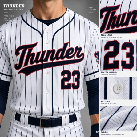 Custom Pinstripe Baseball Uniform Set - Image 3