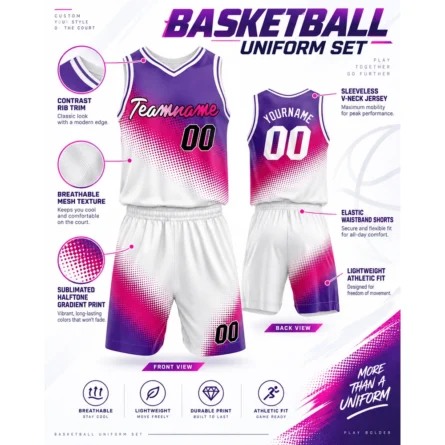 Custom Halftone Basketball Uniform Set - Image 3