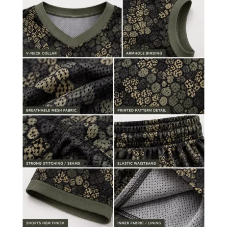 Custom Camo Basketball Uniform Set - Image 3