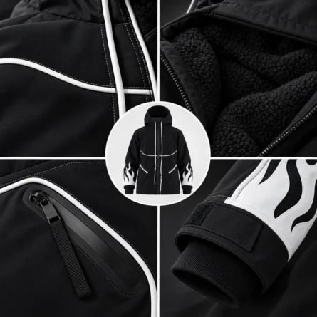 Custom Long Flame Snowboard Hoodie - Image 2