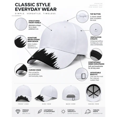 Custom Brushstroke Sports Cap - Image 2