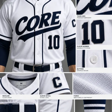 Custom White & Navy Baseball Uniform Set - Image 3