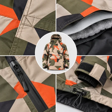Custom Geometric Camo Snowboard Hoodie - Image 4