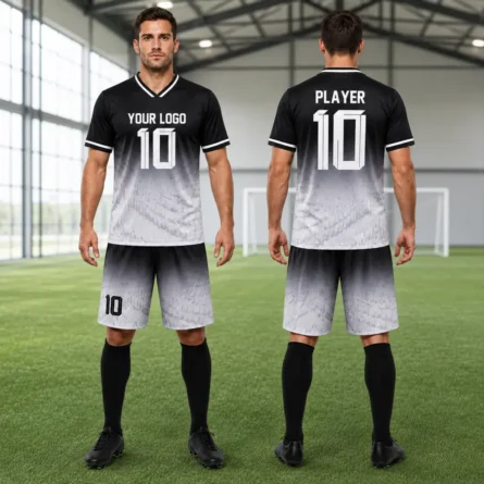 Custom Black & White Soccer Uniform