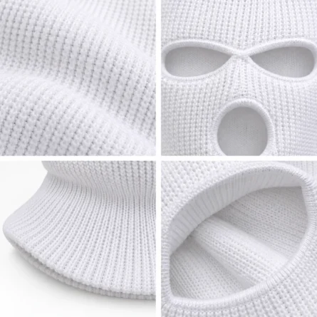 Custom White 3-Hole Knitted Balaclava - Image 2