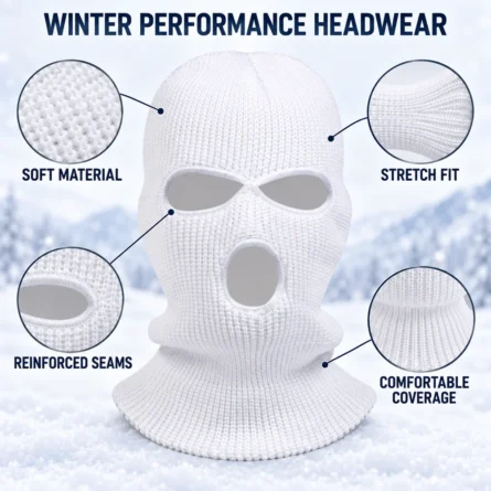 Custom White 3-Hole Knitted Balaclava - Image 3