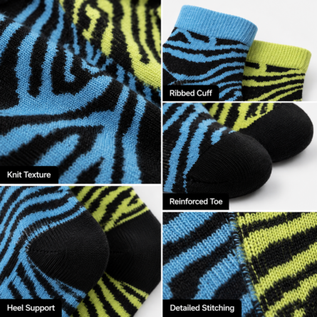 Custom Zebra Print Ankle Socks - Image 4