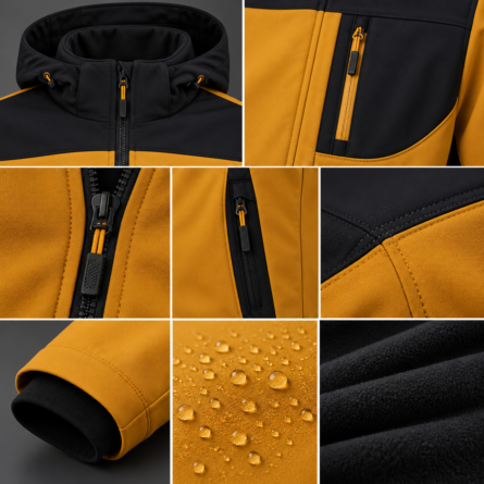 Custom Yellow & Black Softshell Jacket - Image 2