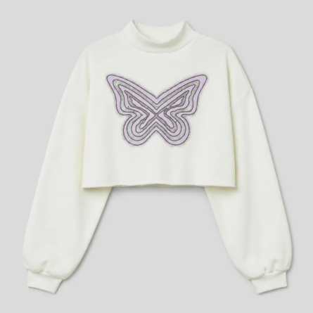 Custom Luna Butterfly Cropped Sweatshirt
