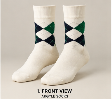 Custom Diamond Argyle Pattern Crew Sock