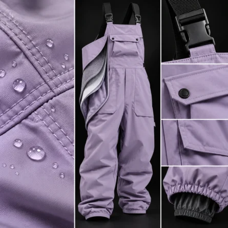 Custom Women lilac ski and snow bib - Image 3