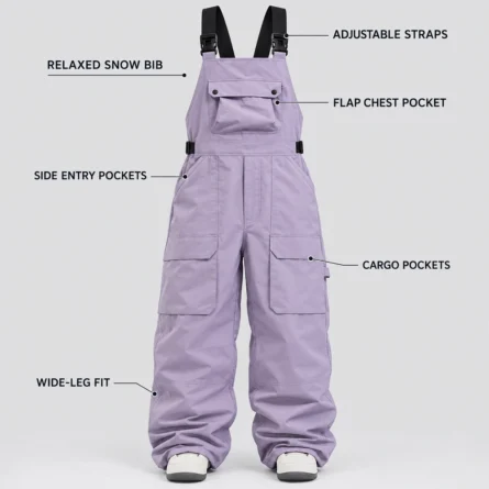 Custom Women lilac ski and snow bib - Image 5