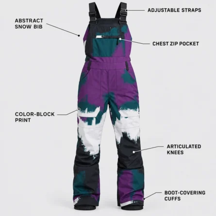 Custom Abstract Ski & Snow Bib - Image 5