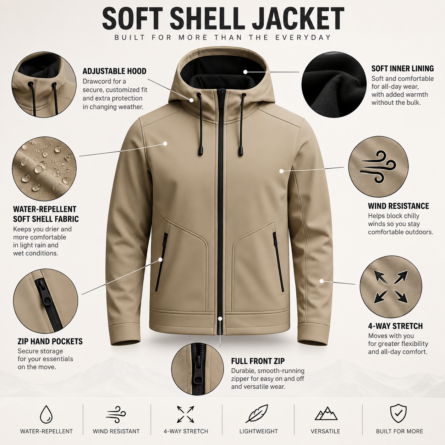 Custom Water-Repellent Softshell Jacket Stretch - Image 3