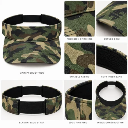 Custom Camo Sports Visor Cap - Image 3