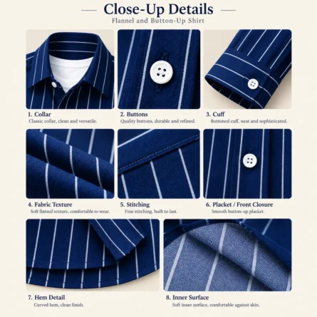 Custom Casual Pinstripe Button-Up Shirt - Image 2