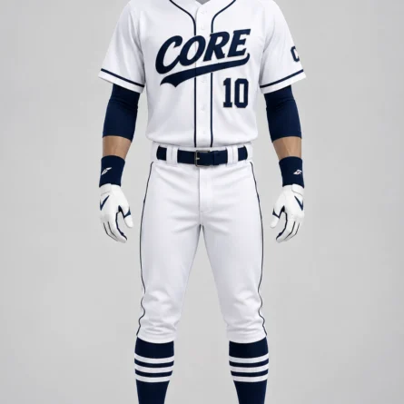 Custom White & Navy Baseball Uniform Set - Image 2
