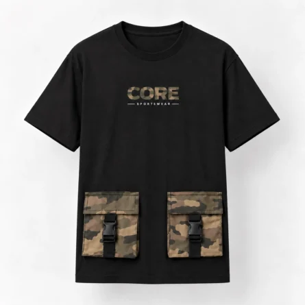 Oversized Camouflage Pockets Streetwear Tee
