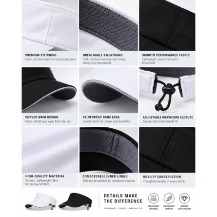 Custom Drawcord Sports Visor - Image 3
