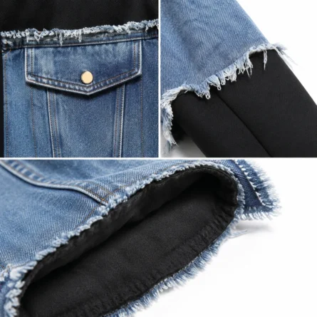 Custom Women Denim Streetwear Tracksuit - Image 2
