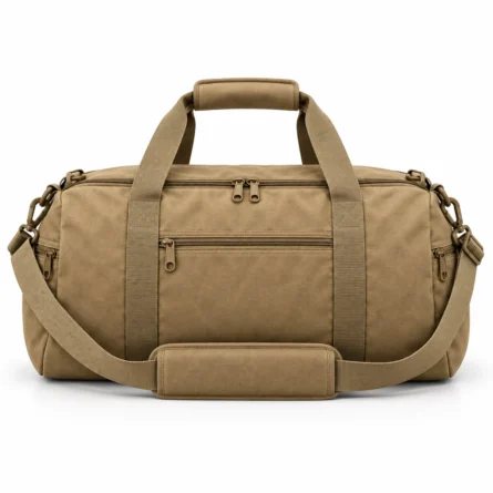 Custom Tan Canvas Duffel Bag