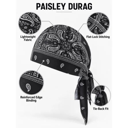 Cutom Paisley Tie-Back Durag - Image 2