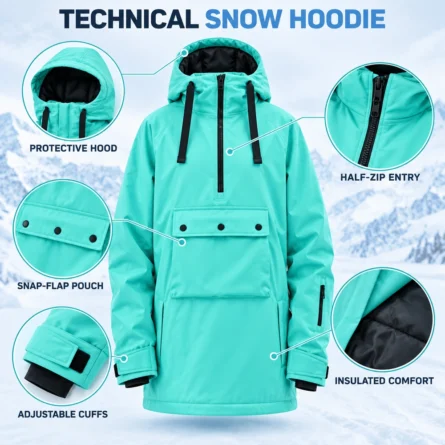 Custom Front Pouch Snowboarding Hoodie - Image 4