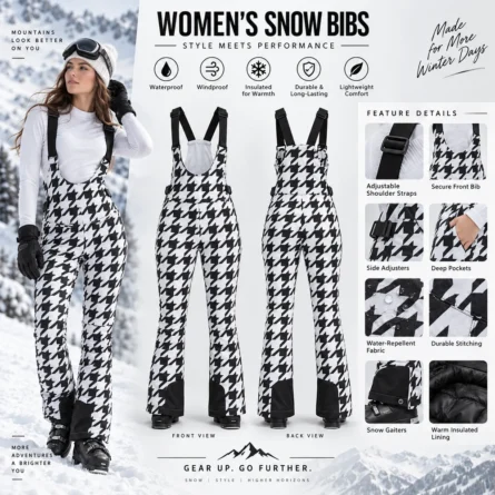 Custom Women Insulated Snow Bib Overalls - Image 4