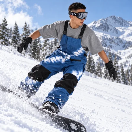 Custom Men Blue Tie-Dye Snow Bib - Image 2