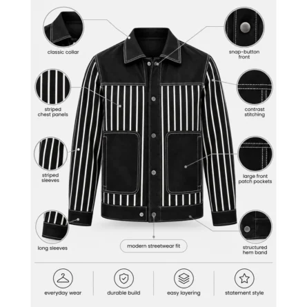 Custom Stripe Contrast Stitch Shirt - Image 2